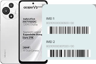 Como ver o código IMEI em alcatel V3 Classic