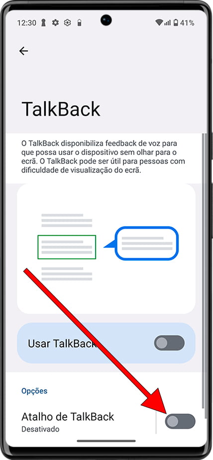 Acesso direto Talkback
