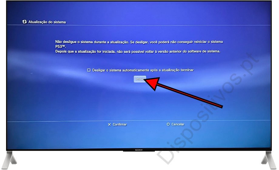 Iniciar atualização PS3
