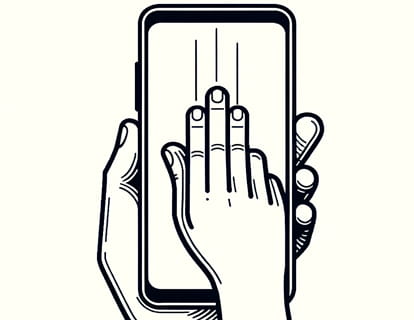 Captura de tela com três dedos no Android