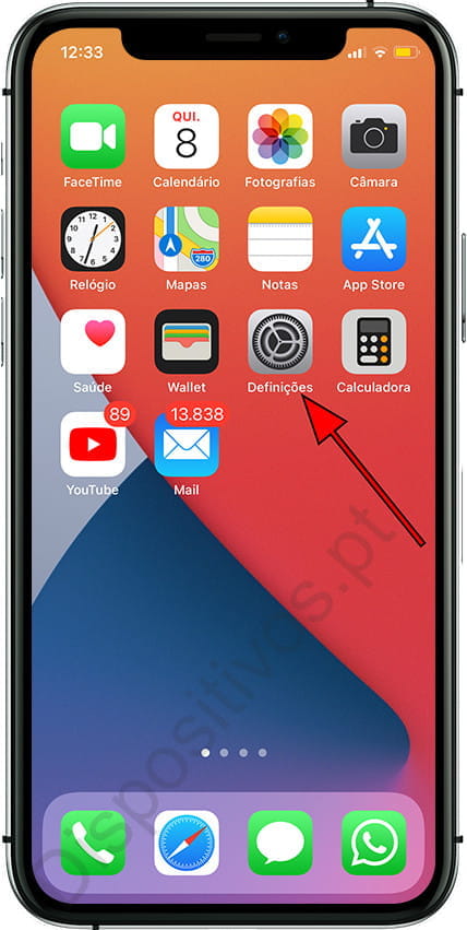 Definições iPhone