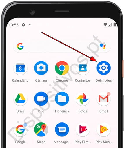Ícone de configurações do Android