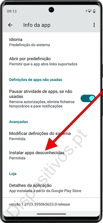 Instalar apps desconhecidas