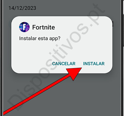 Instale o aplicativo apk