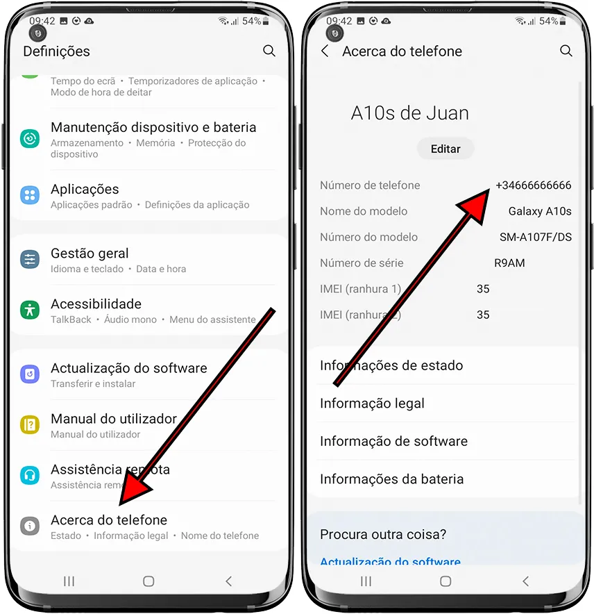 Como ver meu número de telefone em um Samsung
