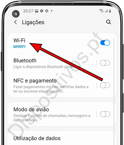 Conexões WiFi no Samsung
