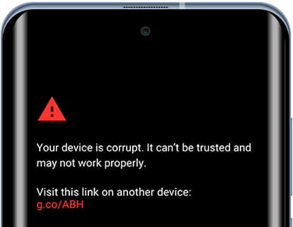 Seu dispositivo está corrompido, erro do Android