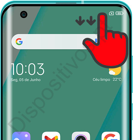 Abra o painel de atalhos do Xiaomi