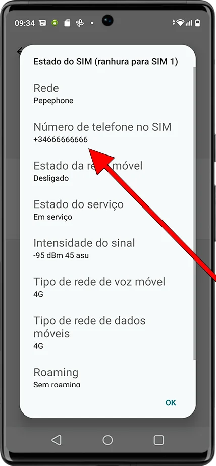 Meu número de telefone Android
