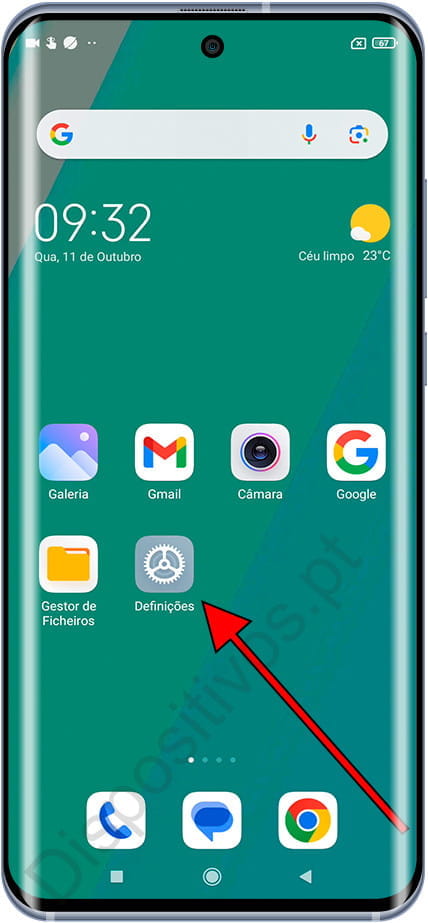 Configurações do telefone Xiaomi