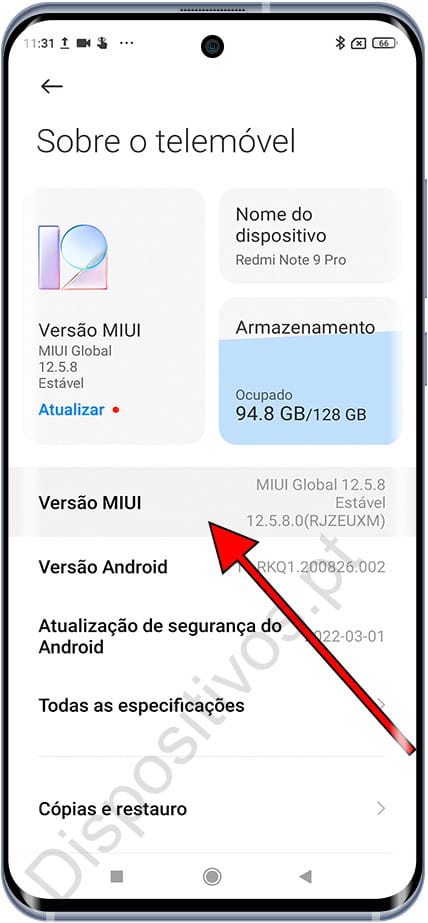 Versão MIUI