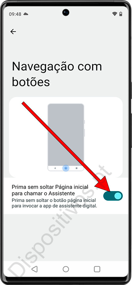Botão Configurar assistente no Android