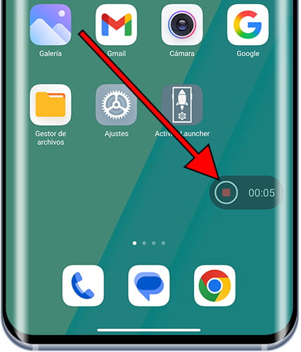 Parar gravação de tela Xiaomi