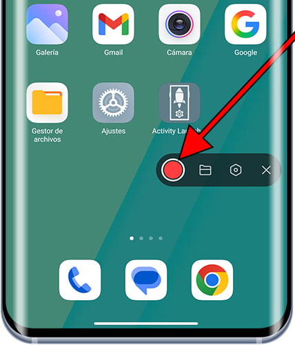 Ícone começar gravação de tela Xiaomi