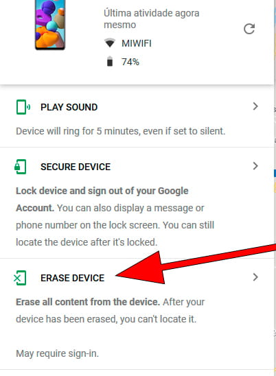 Apagar meu dispositivo remotamente Samsung Galaxy A23 en remoto