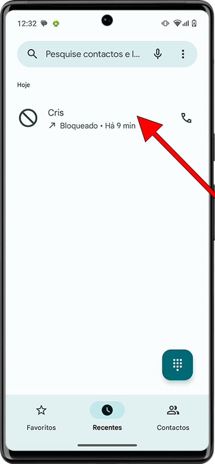 Contato bloqueado Android