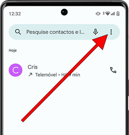 Opções de telefone Android