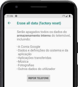 Redefinir telefone Android