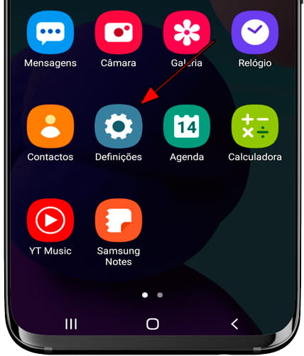 Ícone de configurações Android