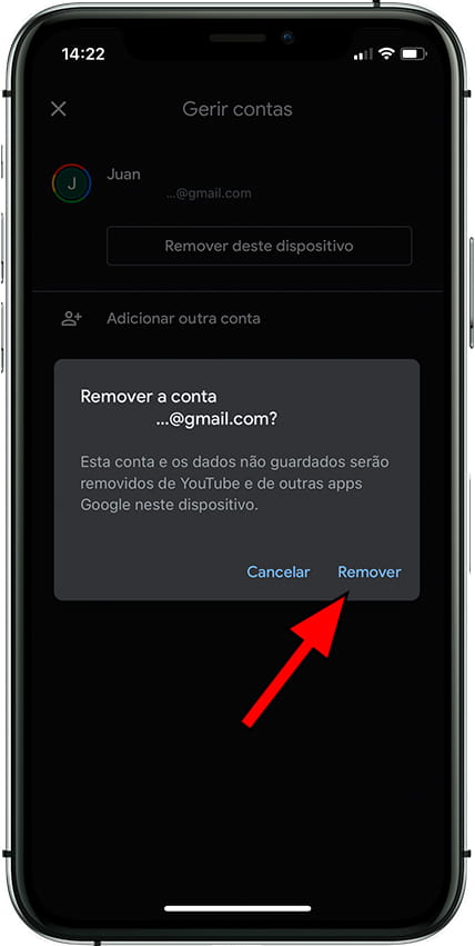 Confirme a remoção da conta do Google da Apple iPhone 12