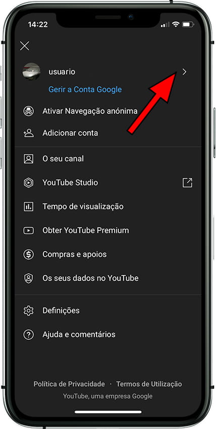 Dados da conta do Google