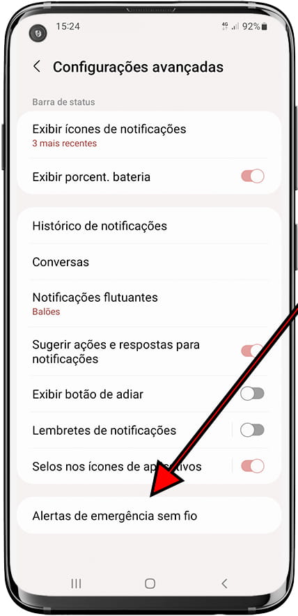 Alertas de emergência sem fio Samsung