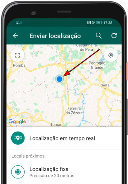 Localização atual WhatsApp