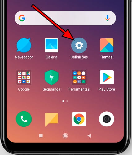 Ícone de configurações Android