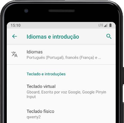 Idiomas menu Android