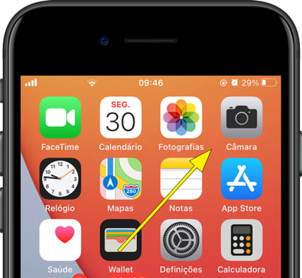 App câmera iPhone 16e