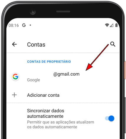 Lista de contas Android