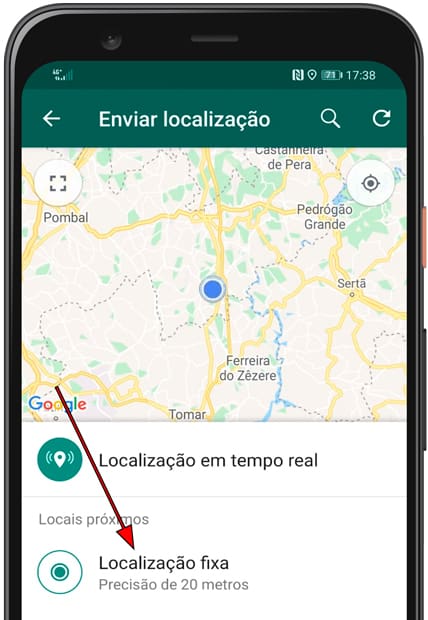 Enviar localização atual WhatsApp