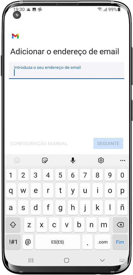 Adicionar endereço de e-mail Gmail