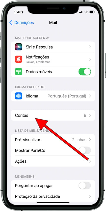 Contas de e-mail Apple iPhone 11 Pro Max