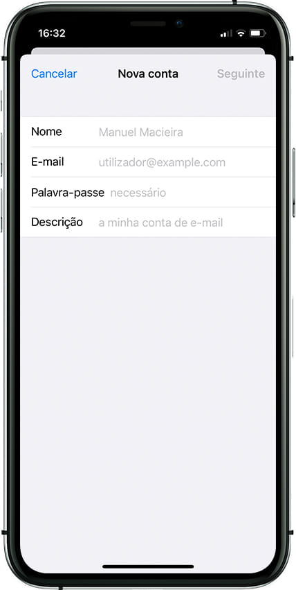 Nova conta de email Apple iPhone 14 Pro Max