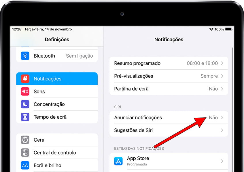 Permitir notificações do iOS