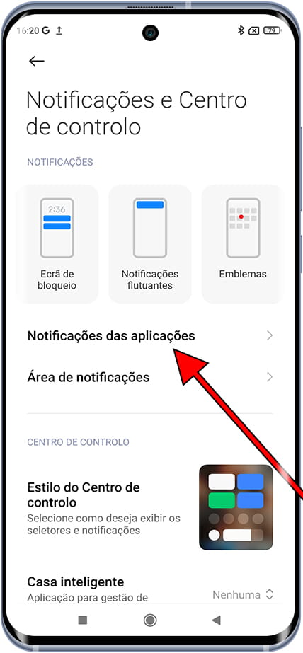 Notificações de aplicativos Xiaomi