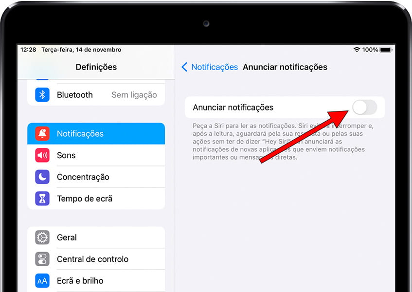 Permitir notificações do iOS