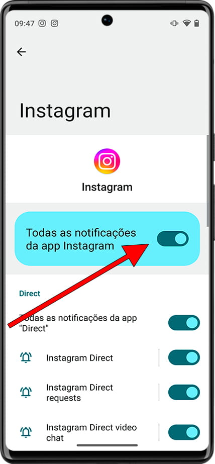 Todas as notificações de aplicativos Android