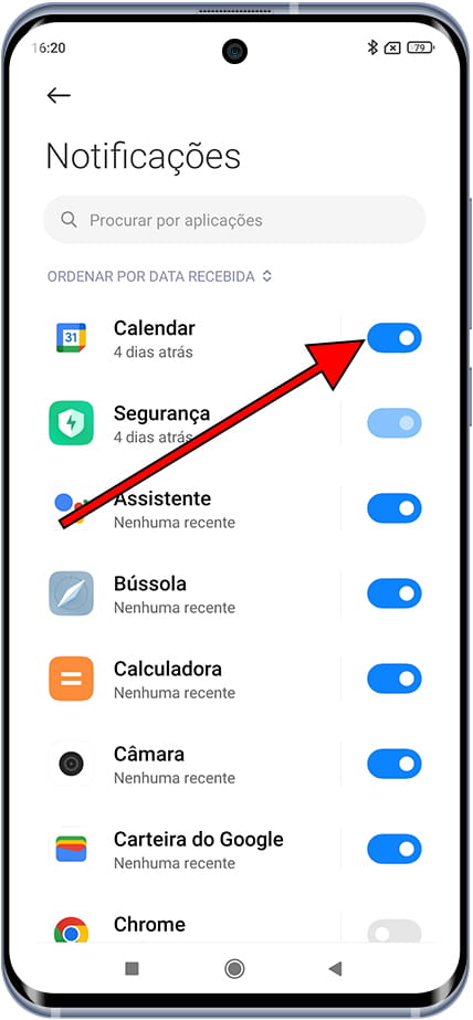 Ative ou desative as notificações Xiaomi