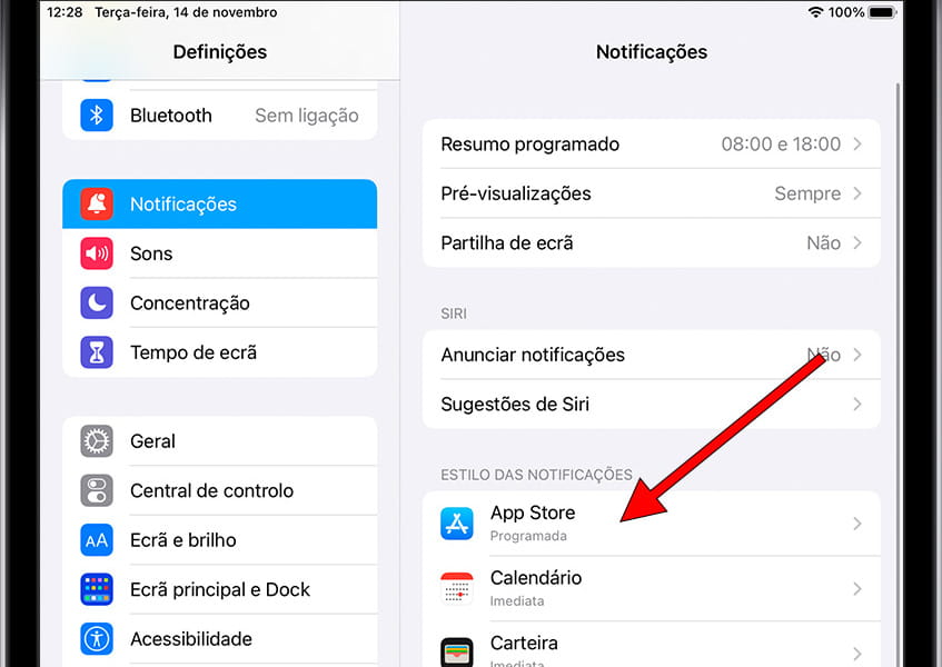 Gerenciar notificações de aplicativos iOS