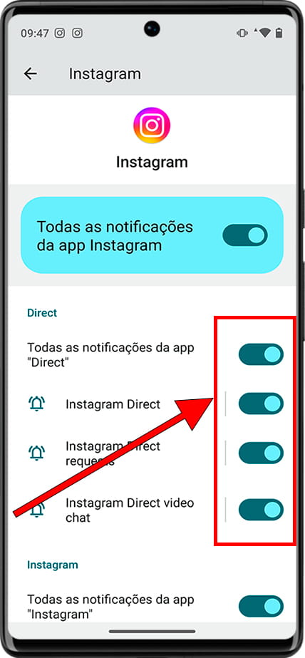 Gerenciar notificações de aplicativos Android