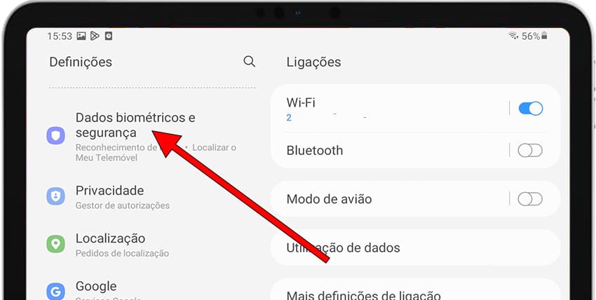 Configurações de segurança do Samsung