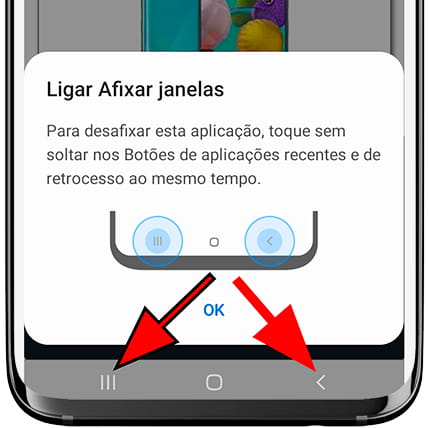 Afixação app Samsung