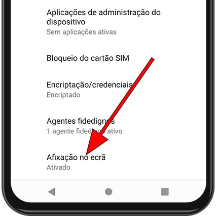 Afixação no ecrã Android