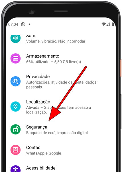 Configurações de segurança do Android