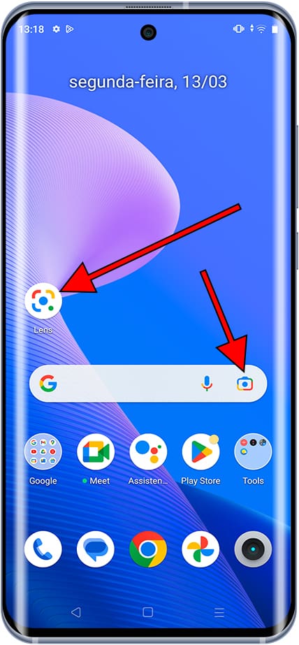 Aplicativo Google Lens e widget do Google