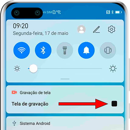 Parar a gravação da tela Mate 60 RS Ultimate