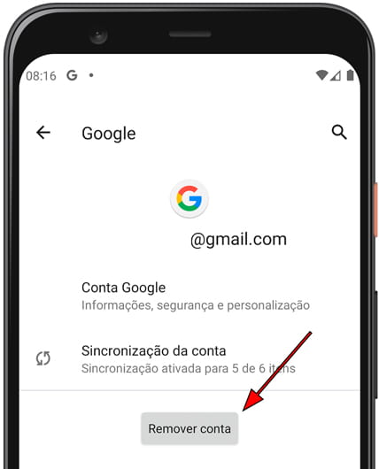 Remover conta Android
