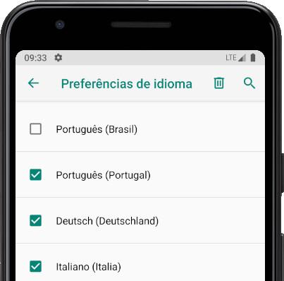 Remover idiomas do Android